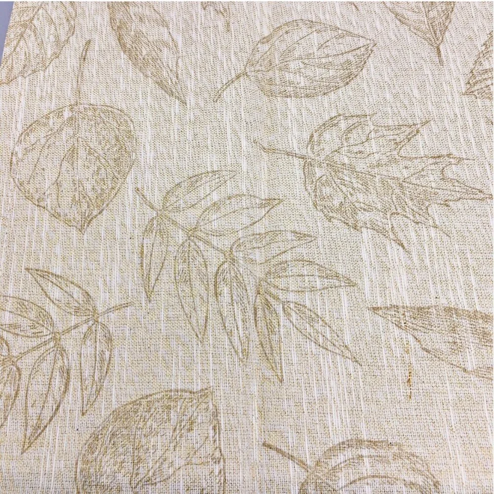 Envogue Harvest Fall Leaves Tablecloth 60x102 Gold Shimmer Tan Thanksgiving
